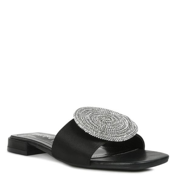 Ollilie Embellished Brooch Slip On Sandals - Picture 6 of 13